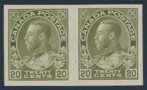 Canada #119a imperf pair