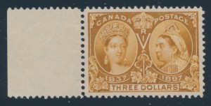 Lot 107 Canada #63 VF NH, sold for $11,500