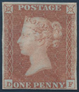 Lot 323, Great Britain 1841 one penny red brown Victoria, mint o.g., from plate XI