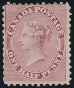 Canada 1858 half pence rose, mint o.g. Fine