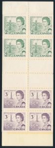 Lot 211, Canada 1970 two cent & three cent Centennial booklet, perforated gutters, VF NH, sold for $196