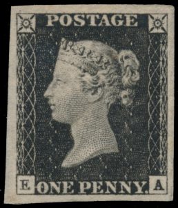 Lot 320, Great Britain 1840 penny black, extremely fine unused, position EA