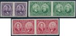 Lot 143, Canada 1927 Historical set in imperf horizontal pairs, VF NH, sold for $834