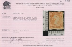 2016 V. G. Greene Foundation certificate