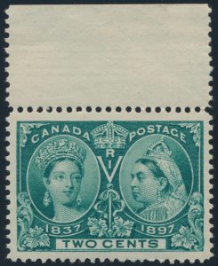 Lot 183, Canada 1897 two cent green Jubilee, VF NH, sold for $161