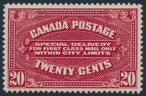 Lot 475, Canada 1922 twenty cent scarlet Special Delivery, XF NH, sold for $1322