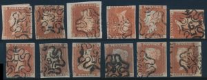 Lot 553, Great Britain one penny red brown, collection with numerical Maltese Cross cancels
