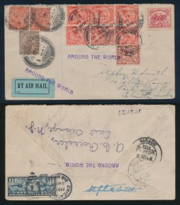Lot 1538, Great Britain 1927 and 1928 Round The World flight covers, sold for C$1,521