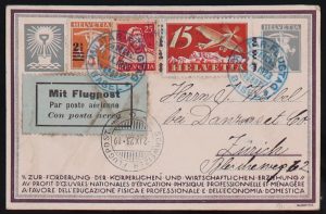 Lot 1623, Switzerland group of 54 First Flight and Airmail covers and cards, 1923-1940ssold for C$1,111
