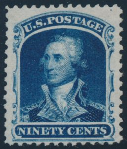 Lot 356, USA 1875 ninety cent deep blue Washington reprint, VF unused