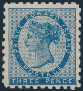 Lot 235, Prince Edward Island 1851 three pence blue Victoria, VF o.g.