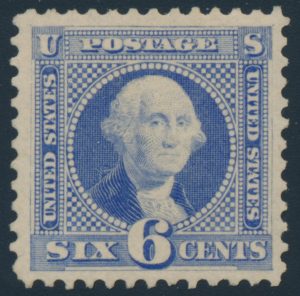 Lot 406, USA 1875 six cent Washington re-issue, XF o.g., sold for C$3,978