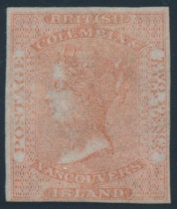 Lot 516, British Columbia & Vancouver Island 1860 two and a half pence dull rose Victoria, F-VF mint