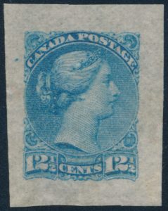Lot 181, Canada twelve and a half cent Small Queen engraved die essay, very fine