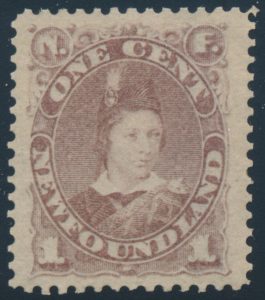Lot 435, Newfoundland 1880 one cent grey brown Prince of Wales, XF NH
