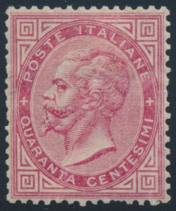 Lot 1057, Italy 40c carmine King Victor Emmanuel II, mint o.g.