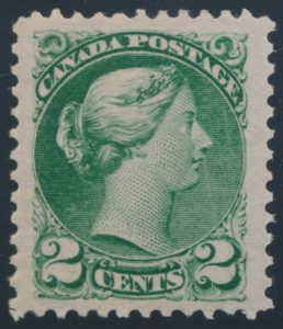 Lot 116, Canada 1872-73 two cent deep green Small Queen first Ottawa Printing, XF NH