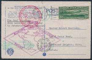 Lot 1256, United States 1930 Graf Zeppelin flown postcard, Pan-America round trip flight