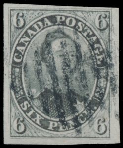 Lot 168, Canada 1855 six pence slate grey Consort, VF used
