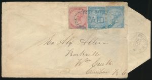 Lot 1089, Vancouver Island 1868 cover Victoria to Caribou, sold for C$3,042