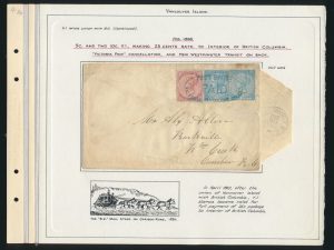 Wellburn album page with Lot 1089, Vancouver Island 1868 cover Victoria to Caribou, sold for C$3,042