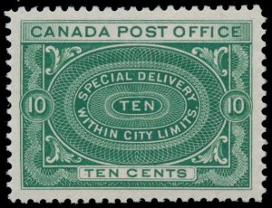 Lot 679, Canada 1898 ten cent green Special Delivery, XF NH, sold for C$789