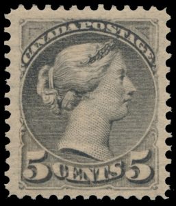 Lot 529, Canada 1890s five cent grey Small Queen, VF o.g.