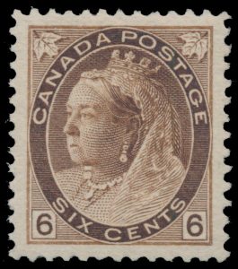 Lot 624, Canada 1898 six cent brown Queen Victoria Numeral, XF NH