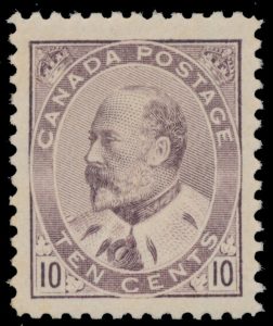 Lot 655, Canada 1903 ten cent brown lilac King Edward VII, XF NH