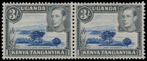 Lot 948, Kenya, Uganda and Tanganyika 1948 three shilling KGVI Pictorial with Damaged Mountain Variety, VF hinged