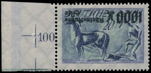 Lot 1009, Germany 1923 20m with inverted 1000m surcharge, F-VF NH and rare