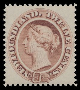 Lot 420, Newfoundland 1894 twelve cent brown Queen Victoria, XF NH