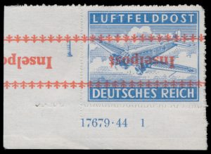 Lot 513, 1944 Germany Military in Crete Airmail with inverted Inselpost overprint, VF NH