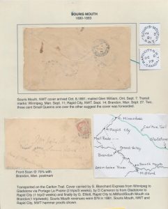 Lot 630, 1881 Glen William Ontario Cover to Souris Mouth, Manitoba, sold for C$819