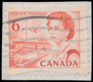 Lot 227, Canada 1969 six cent orange Centennial, Winnipeg tagged on hibrite paper, F-VF used on paper