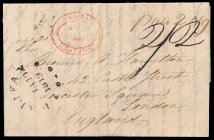 Lot 733, Canada 1818 folded letter Grimsby Upper Canada to London England, sold for C$1,170