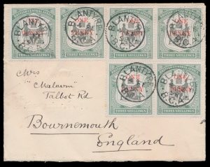 Lot 857, British Central Africa 1898 cover from Blantyre to England, sold for C$497
