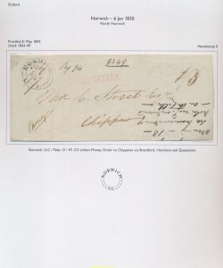 Lot 718, Collection of folded letters and covers from Oxford Country ON, 1836-1879, sold for C$1,287