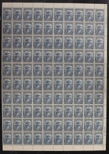 Lot 214, Canada 1934 three cent blue Jacques Cartier sheet of 100 with Burr and Scarface varieties, sold for C$877
