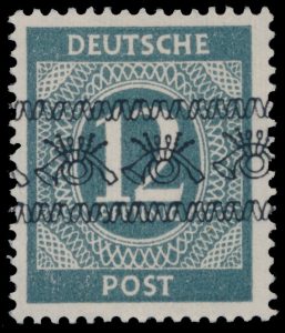Lot 491, German Occupation Numeral Issue with inverted band overprint, F-VF mint, sold for C$409