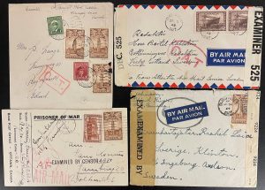 Lot 568, Group of forty-eight WWII Canadian Airmail covers with O.A.T. handstamps, 1942-45, sold for C$643