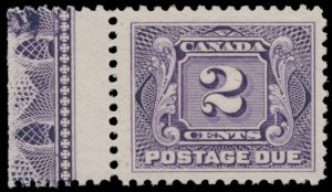 Lot 217, Canada 1906 two cent reddish violet Postage Due with Type A lathework, VF mint