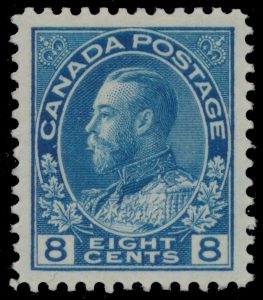 Lot 125, Canada advanced collection of mint eight cent blue Admiral issues, sold for C$468