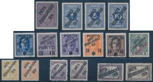 Lot 278, Czechoslovakia 1919 group of Hungarian and Austrian stamps overprinted POSTA CESKOSLOVENSKA 1919, sold for C$1,228