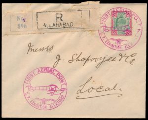Lot 726, India 1911 World's First Official Air Mail Flight, Allahabad to Naini Junction, Front