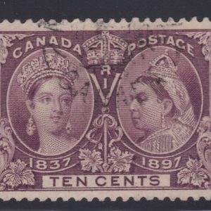 Canada #57 1897 ten cent brown violet Jubilee, VF used
