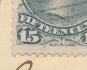 Lot 390, Canada 1887 fifteen cent Large Queen with "Balloon Flaw" on cover to Australia, sold for C$3,744