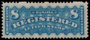Lot 152, Canada 1876 eight cent bright blue Registration, VF mint