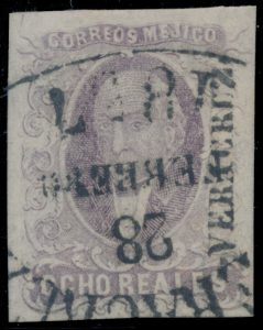 Lot 310, Mexico 1856 8r red lilac Hidalgo, XF used