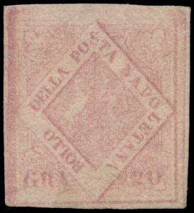 Lot 305, 1858 Naples 20g pale rose Coat of Arms, VF mint